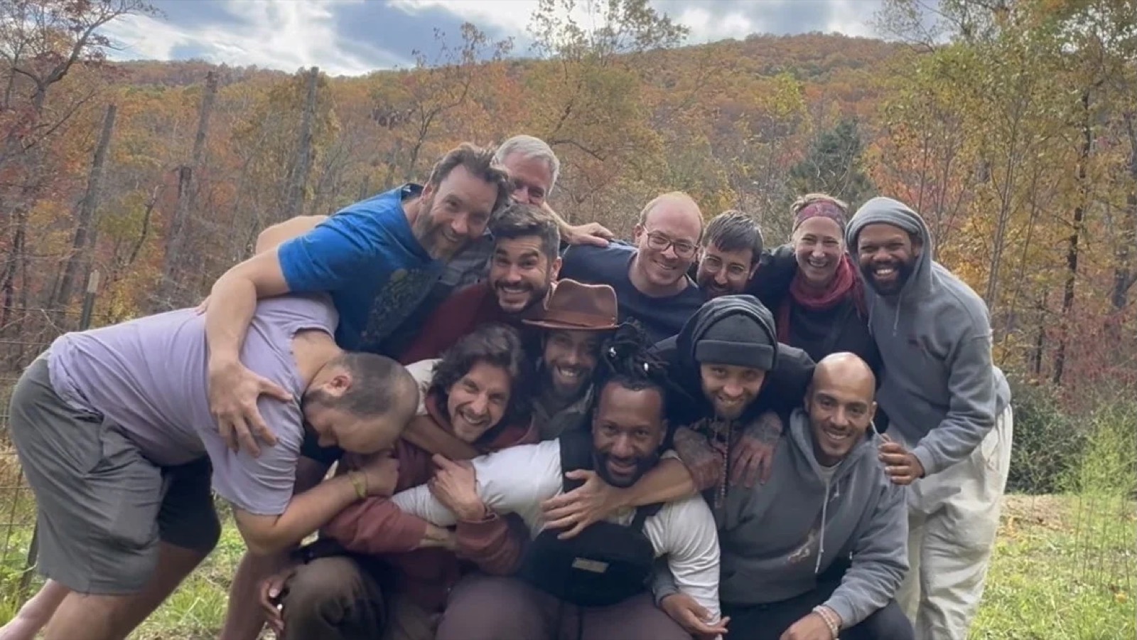A group of men at a Heart of Men retreat
